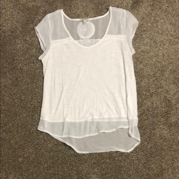 Lucky Brand Tops - Lucky Brand White Sheer Blouse